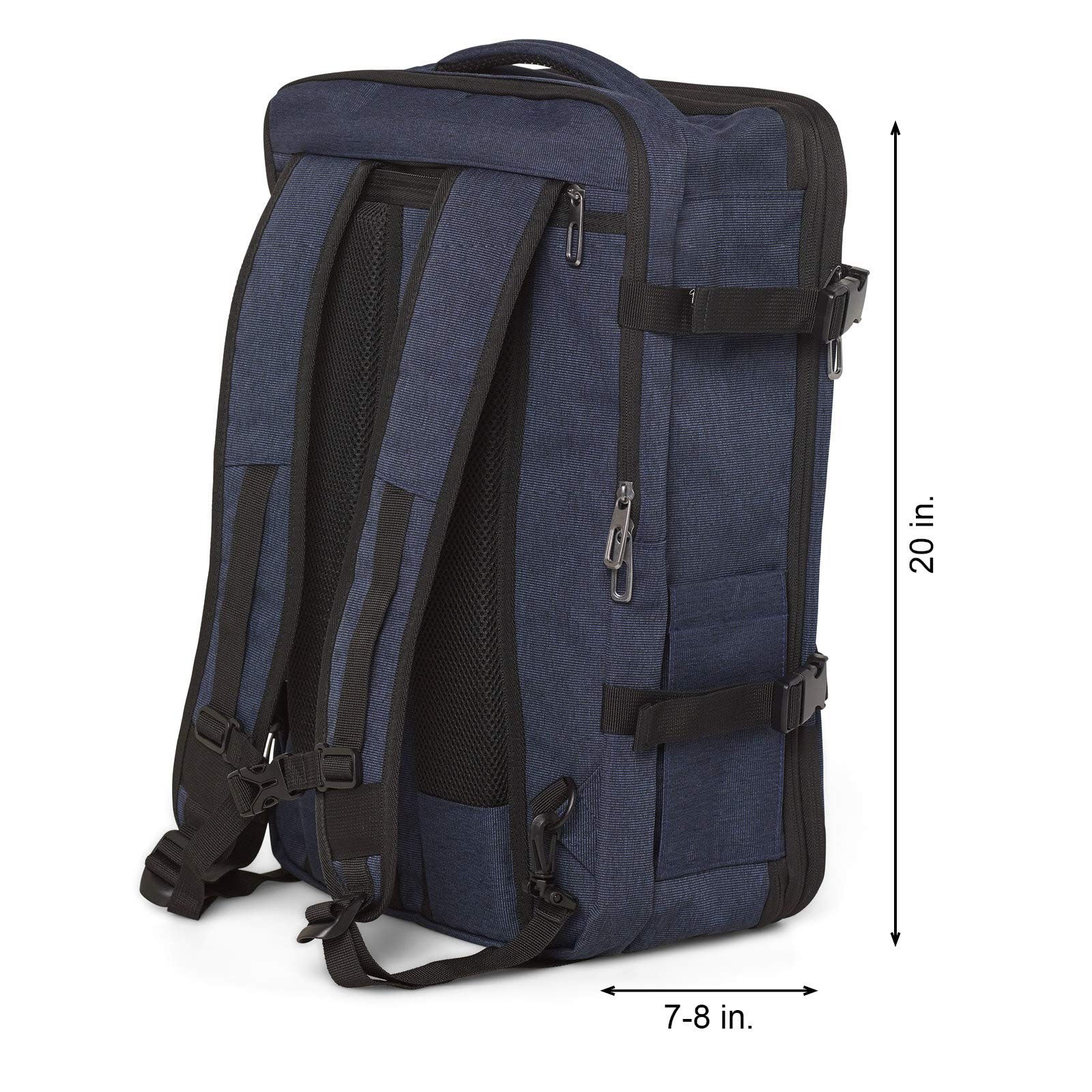 Xelfly Laptop Travel Backpack Expandable CarryOn Fits 17" Laptop (Cobalt Blue)