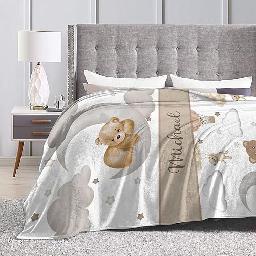 Miniatura 6 de WAJL POD Mantas de bebé personalizadas para niñas y niños, mantas de bebé personalizadas con nombre arcoíris para niños, regalos personalizados para