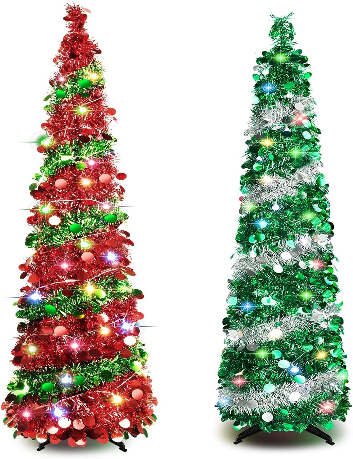 Christmas Tree with 50 Colorful Lights, 5 FT Collapsible