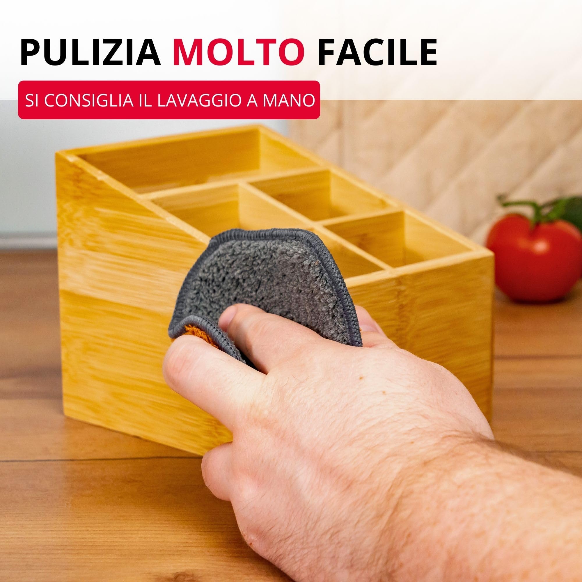 Westmark Organizer da cucina, 5 scomparti, Dimensioni: 13 x 13,5 x 16 cm, Bambù, Tapas + Friends, Marrone chiaro, 69842270