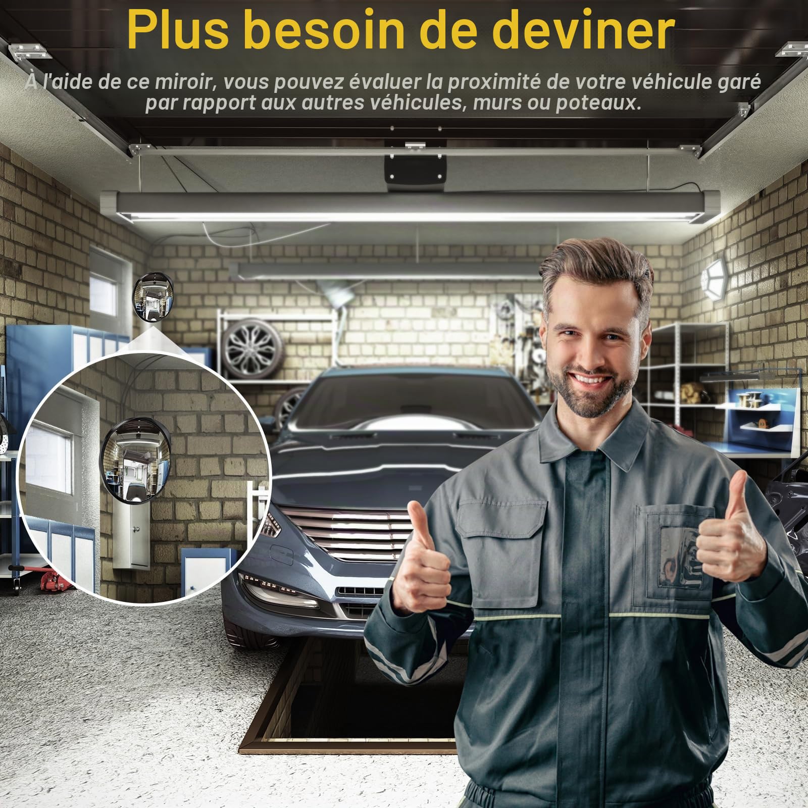 Angooni 2 PCS 40 cm Miroir de circulation Sécurité, Miroir convexe à grand angle réglable, Miroir pour garage, Miroir de circulation rond en acrylique (Pour intérieur et extérieur)