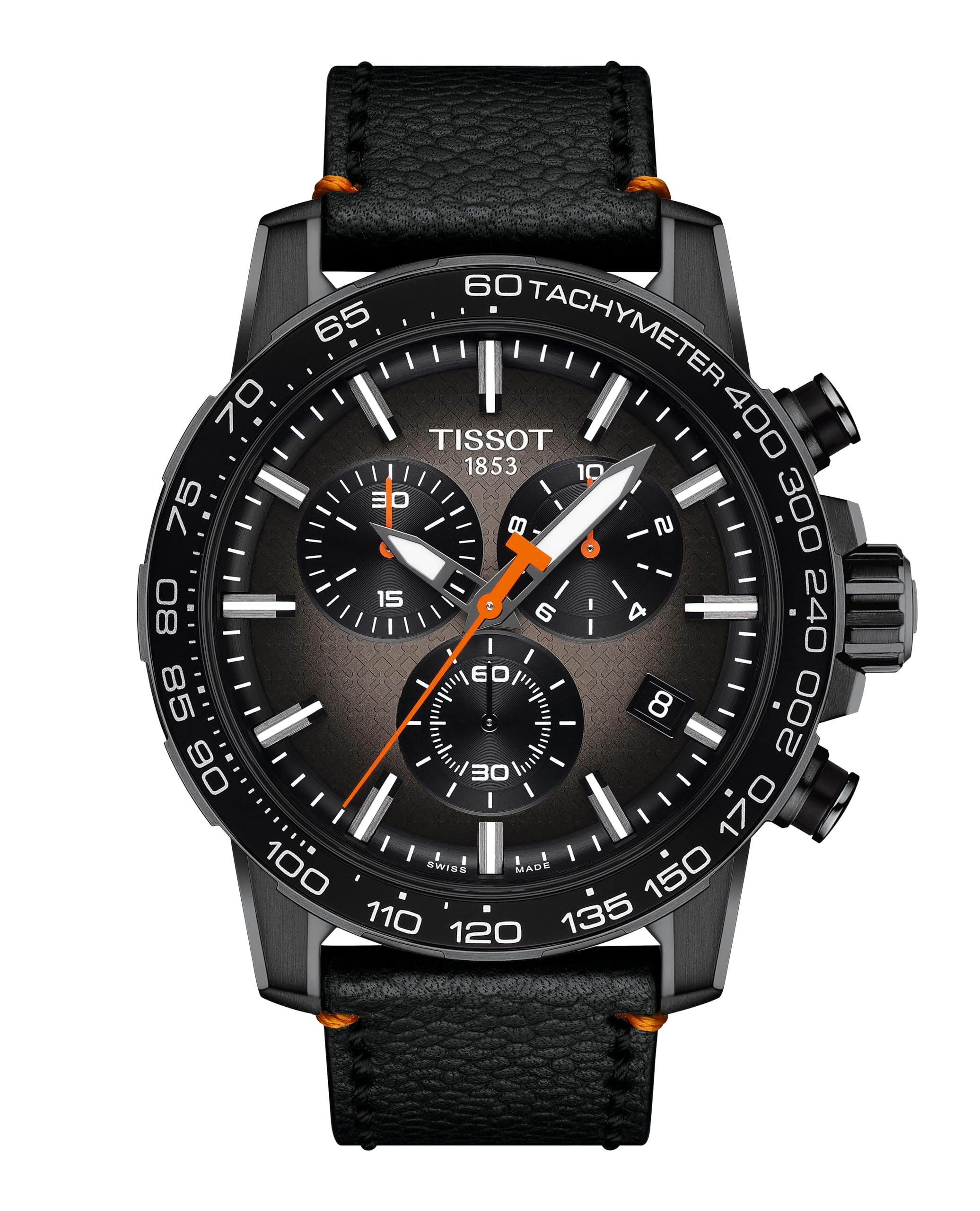 Tissot Supersport Chrono Basketball Edition 316L - Reloj de Cuarzo con Revestimiento de PVD Negro para Hombre, Negro, Cuero, (T1256173608100)