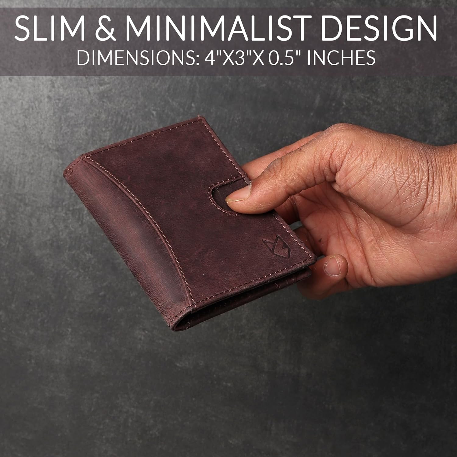 FOXHACKLE Slim Minimalist Credit Card Holder Front Pocket Leather Bifold RFID Blocking Wallet for Men & Women (Hunter Coffee Brown)