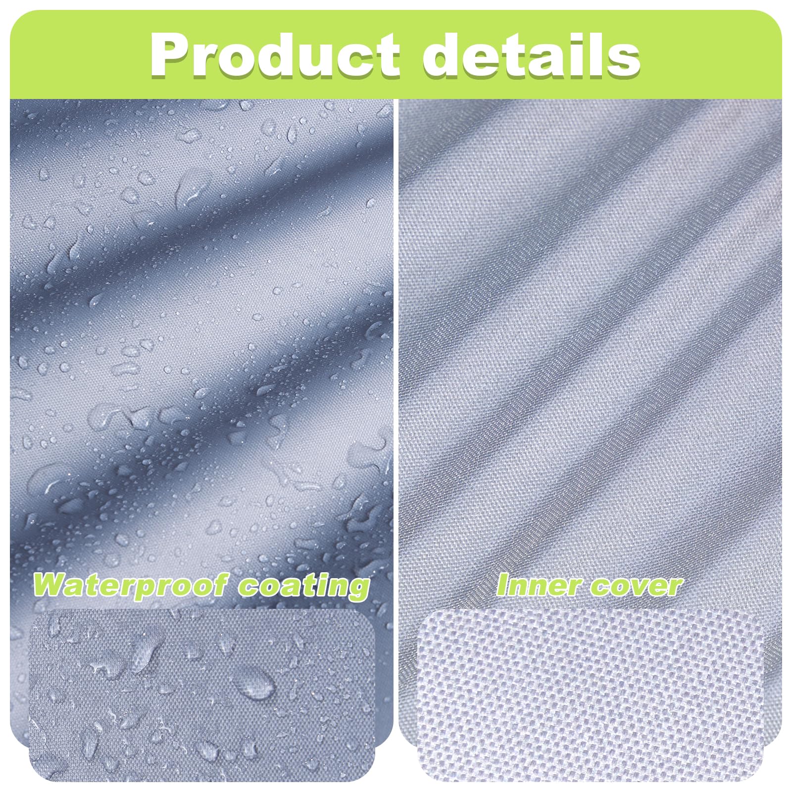 Ricyea Garden Stacking Chair Cover Waterproof 210D Oxford Fabric Garden Furniture Covers - Image 3