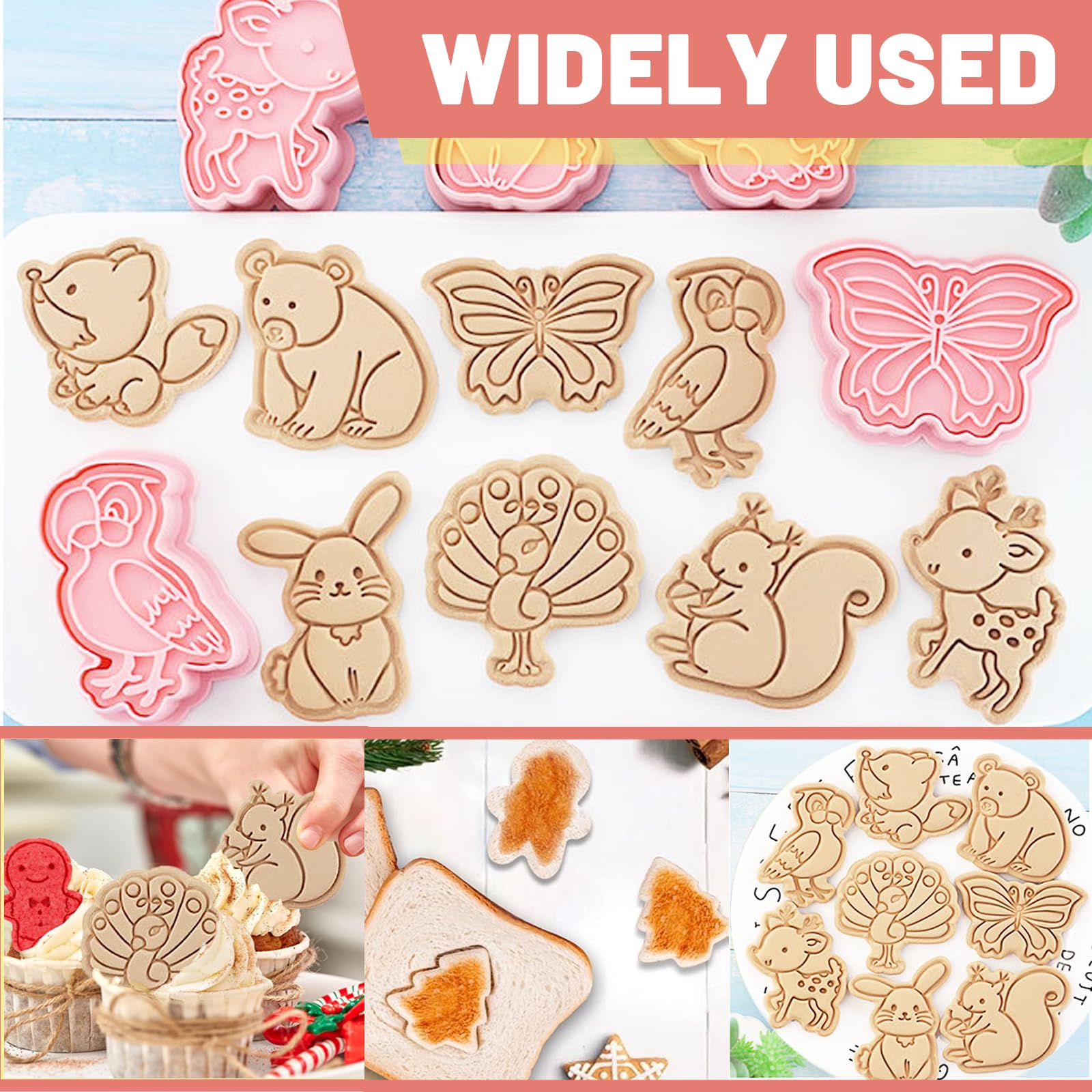Honicemar 8 Pcs Animals Cookie Cutters Biscuit Cutters for Baking 3D Cookie Cutters Shapes Forest Animal Mould for DIY Chocolate Cookie Fondant Pastry Decoration - Image 4