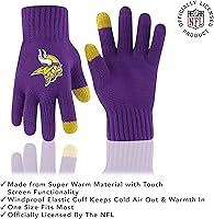 Vista 52 de Ultra Game Gorro de invierno de punto súper suave oficial de la NFL con guantes extra cálidos para pantalla táctil