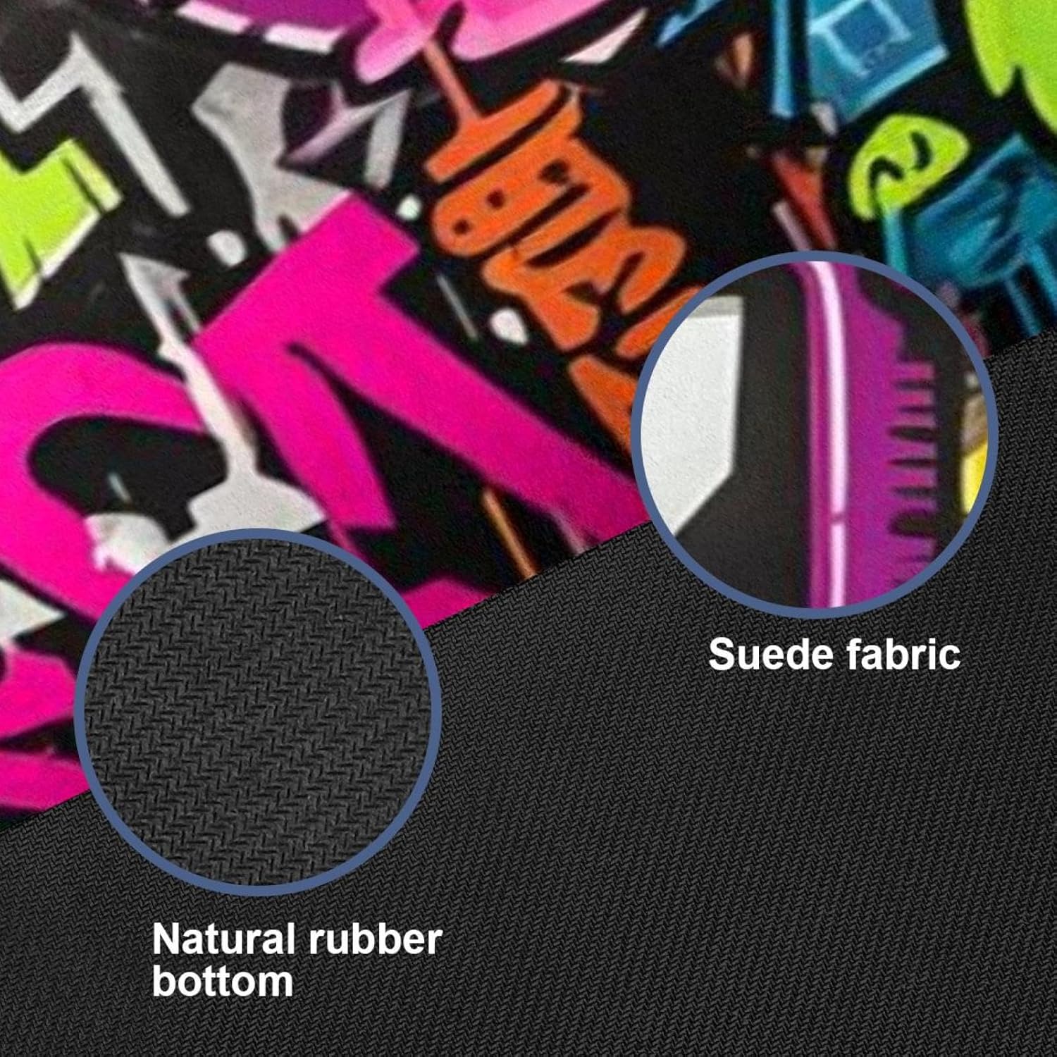 Yoga Towel, Colorful Graffiti Pattern Non Slip Sweat Absorbent Hot Yoga Mat Towel for Hot Yoga, Pilates and Fitness - 72.8" x 26.8"