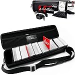 Quiver Time Black Quiver Card Carrying Case - TCG Cards Deck Box Holder for Trading Cards, MTG Bag Playing Card Case (+Wrist & Shoulder Strap, Dividers, Separators, Corner Pads + 100 Apollo Sleeves)