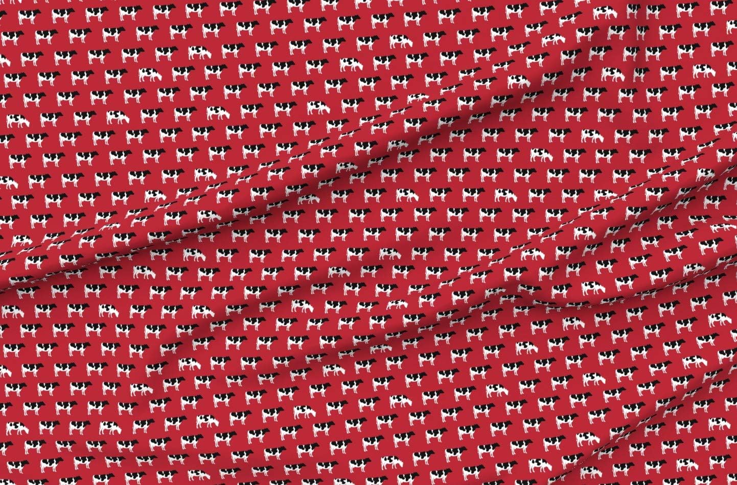 Spoonflower Fabric - Cows Red Farm Cow Black White Animals Nursery Little Arrow Printed on Polartec(R) Fleece Fabric by The Yard - Sewing Blankets Loungewear and No-Sew Projects