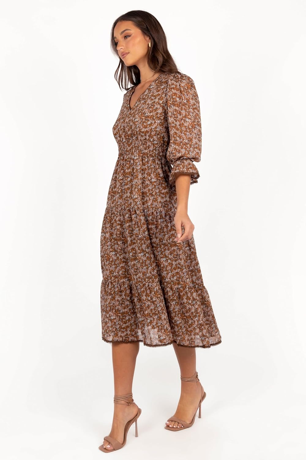 Petal & Pup Womens Simone Midi Dress - Camel - Image 2
