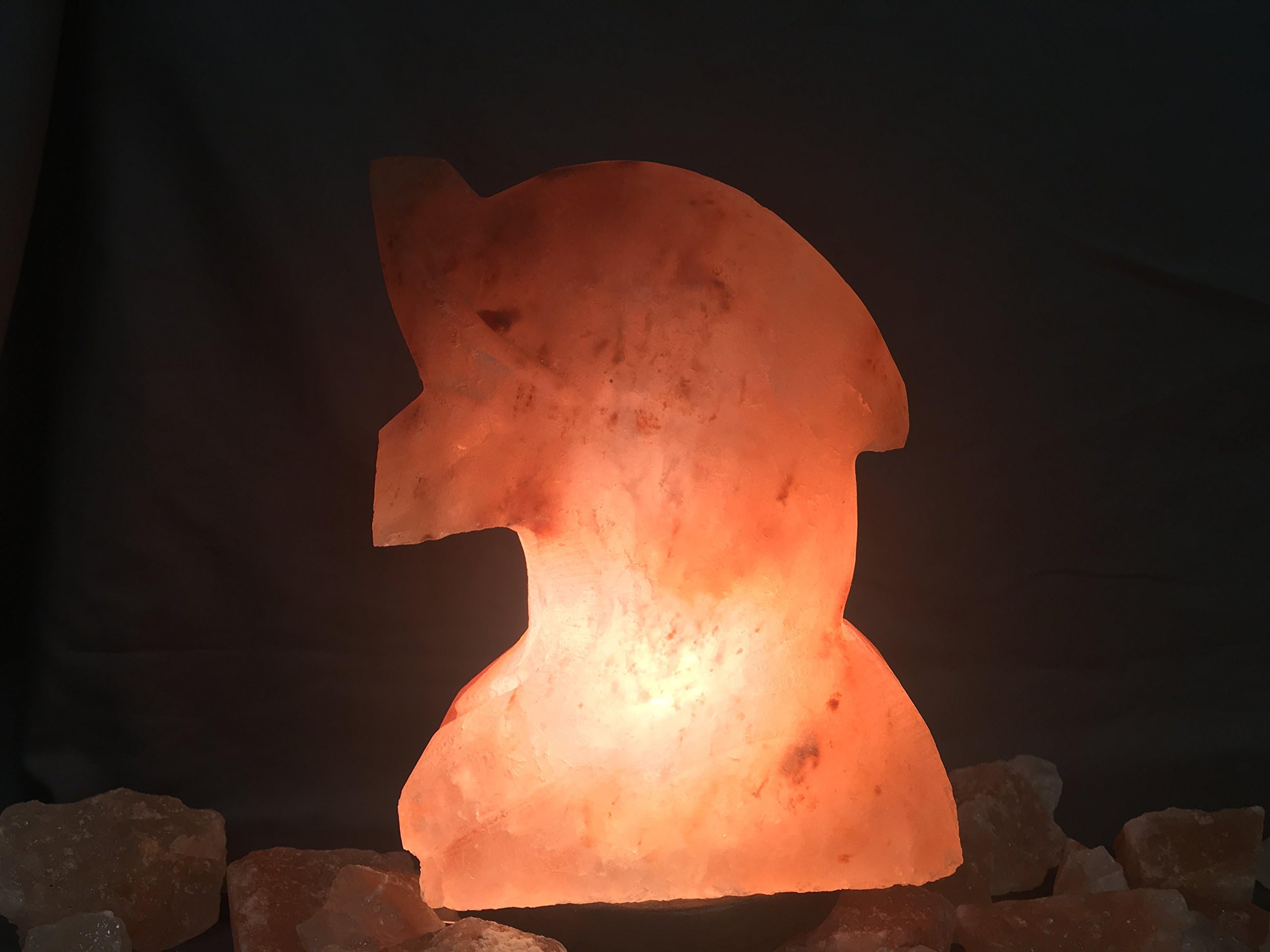 Natural Himalayan Dolphin Salt Lamp Ionic Air Purifier with on/Off Cord and Wooden Base