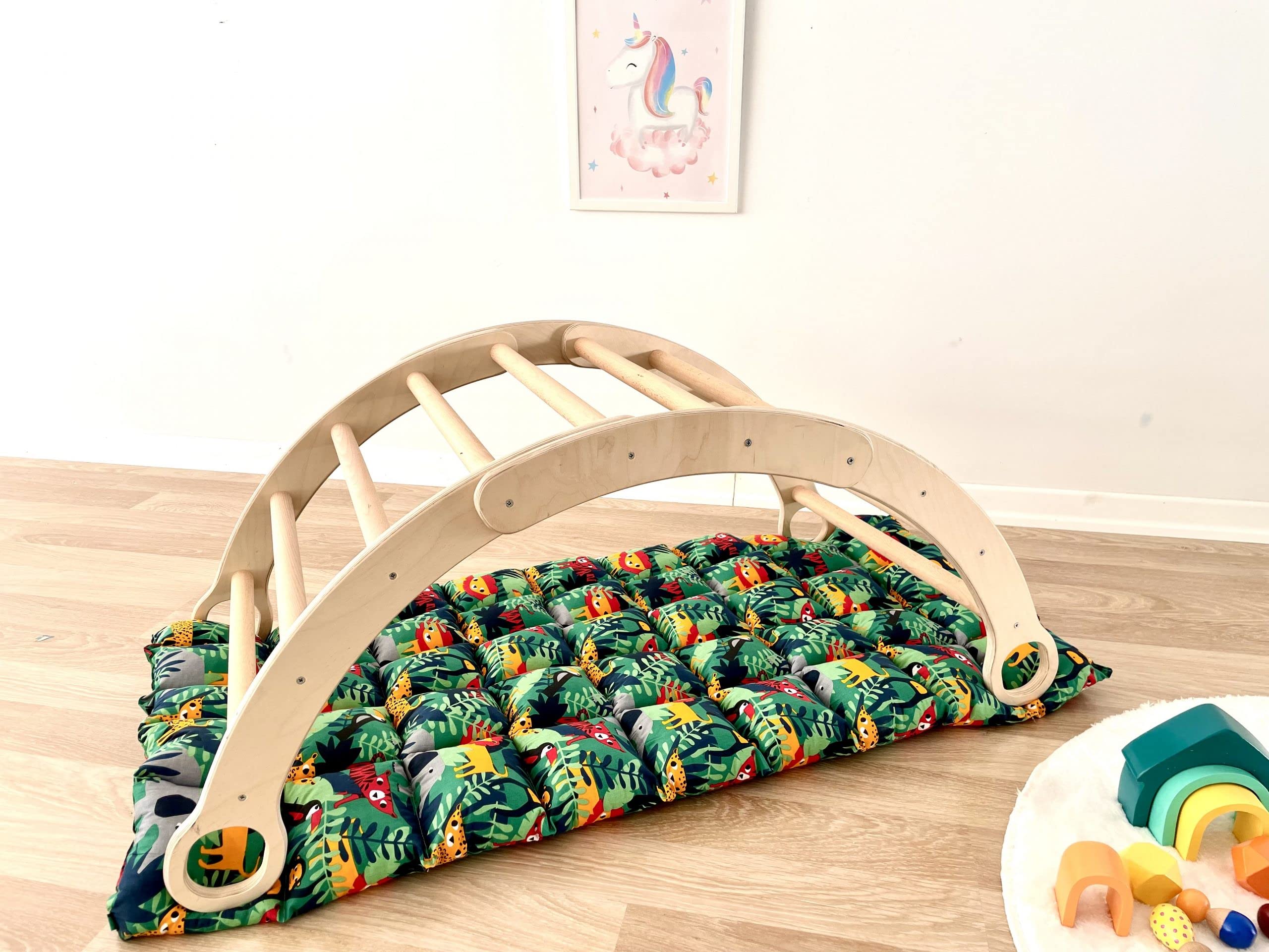 Set Montessori Arco Di Arrampicata In Legno + Cuscino | Gioco Sviluppo Bambini - Foto 2