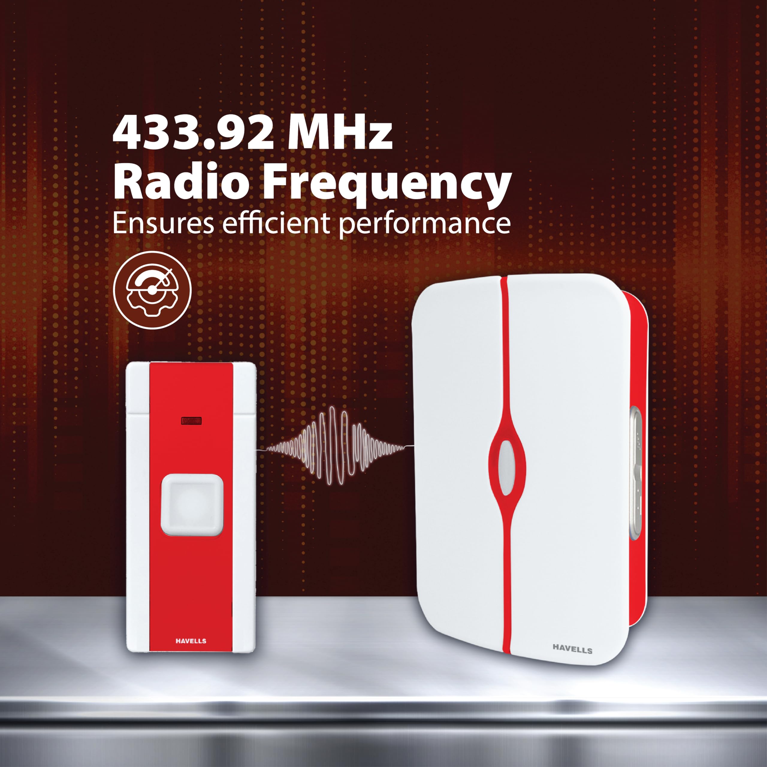 Havells Tango Wireless Doorbell - Easy Install, Long Range -8