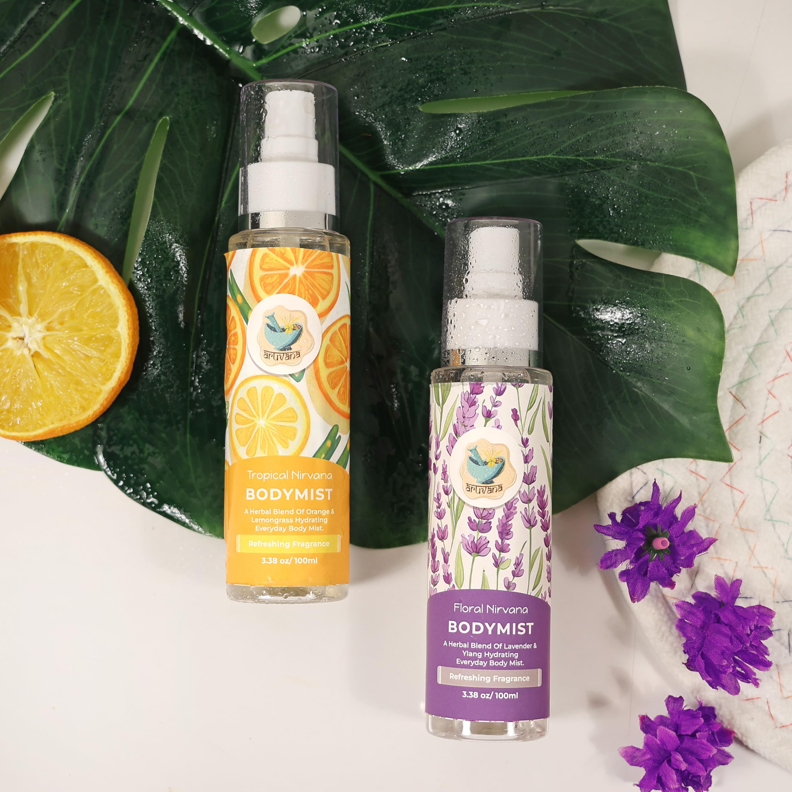 Amvara Tropical Nirvana and Floral Nirvana Body Mists combo, 100ml, Set of 2