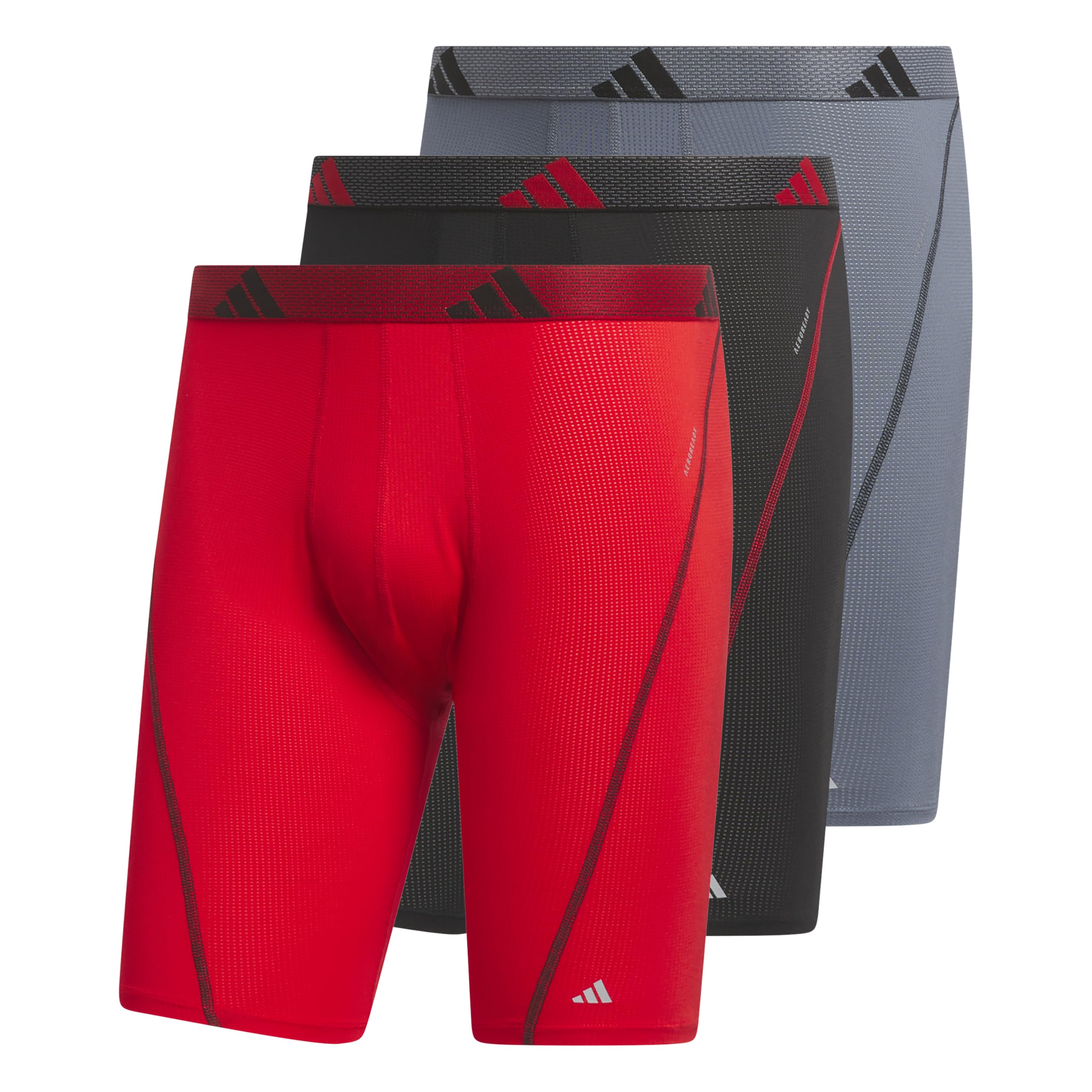 adidas Men's Performance Mesh Long Boxer Brief Underwear (3-Pack), for Active Sport and All Day Comfort