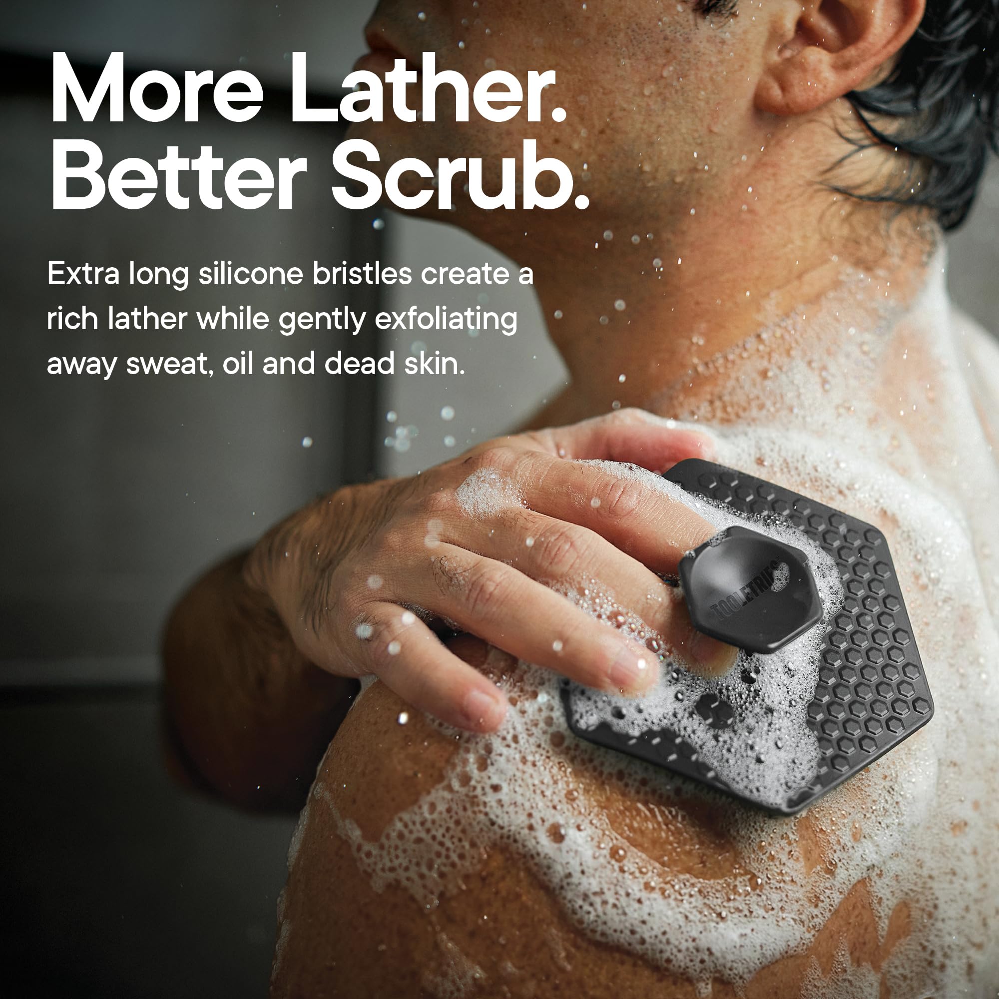 TOOLETRIES The Scrub King Silicone Shower Set - Charcoal