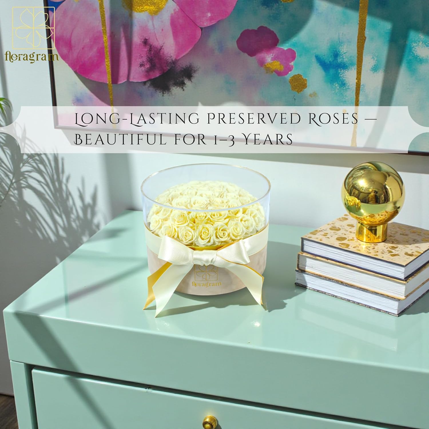 50 forever Roses preserved roses in Luxury Gift Box with clear aclyric cover – Real Roses in a Box That Last Forever – Romantic Birthday Gifts for Women, Mom, & Anniversary – Eternal Flowers - Image 9