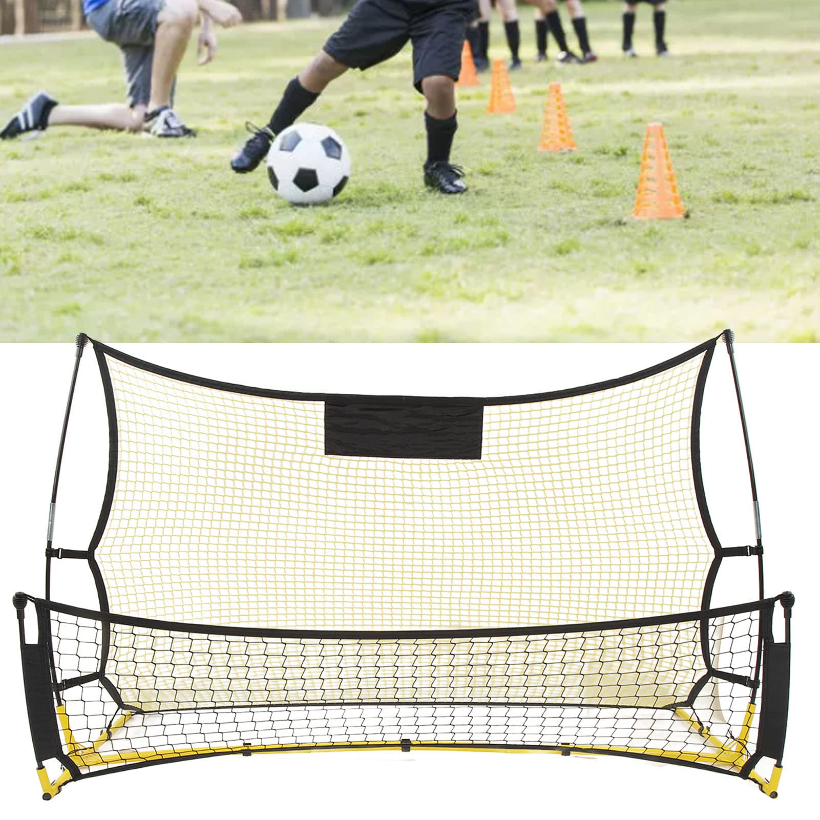 Rete da Rimbalzo da Calcio, Design Fronte-retro | Forte Rimbalzo, Rete da Portatile Staccabile 2 in 1 per Allenamenti di Calcio
