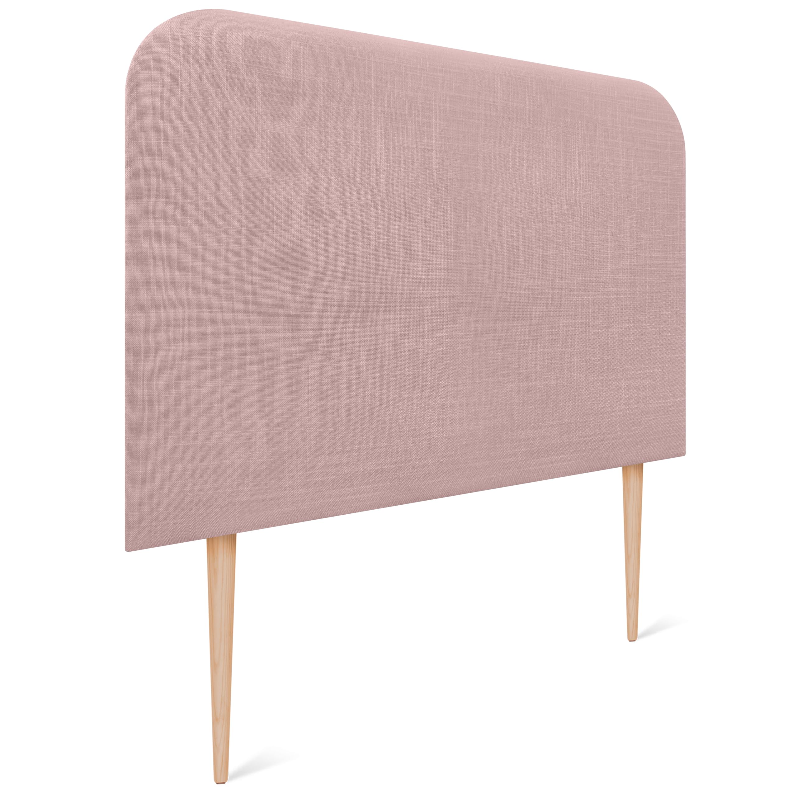 DHOME Cabecero Tapizado Liso Curvo Lino 70cm Altura con Patas para Pared Acústicos Cabeceros Absorbentes Cabezal Cama Dormitorio (Rosa Palo, 90cm)