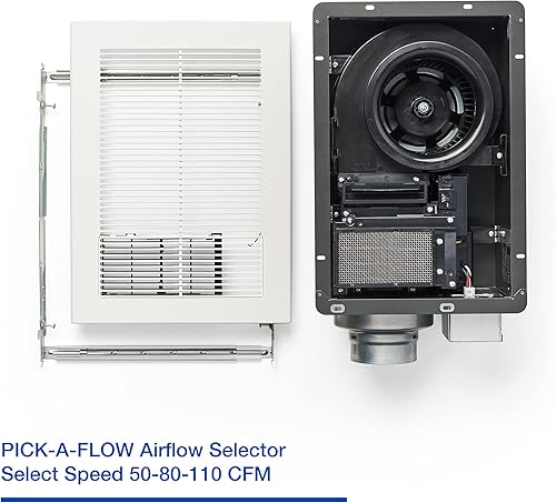 Miniatura 6 de Panasonic WhisperWarm FV-0511VHL1 - Ventilador de techo para baño con luz LED y calentador, 50-80-110 CFM