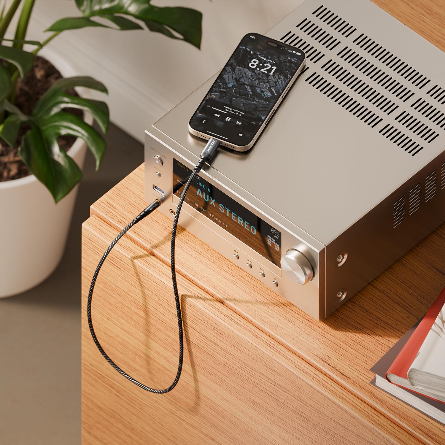 deleyCON 1m Adattatore Audio USB‑C a 3,5 mm - USB‑C Maschio a Jack 3,5 mm Maschio - per Cuffie, Altoparlanti e Sistemi Hi‑Fi - Compatibile con iPhone 17/16/15, iPad, Galaxy S25/S24/A16/A56 - 5