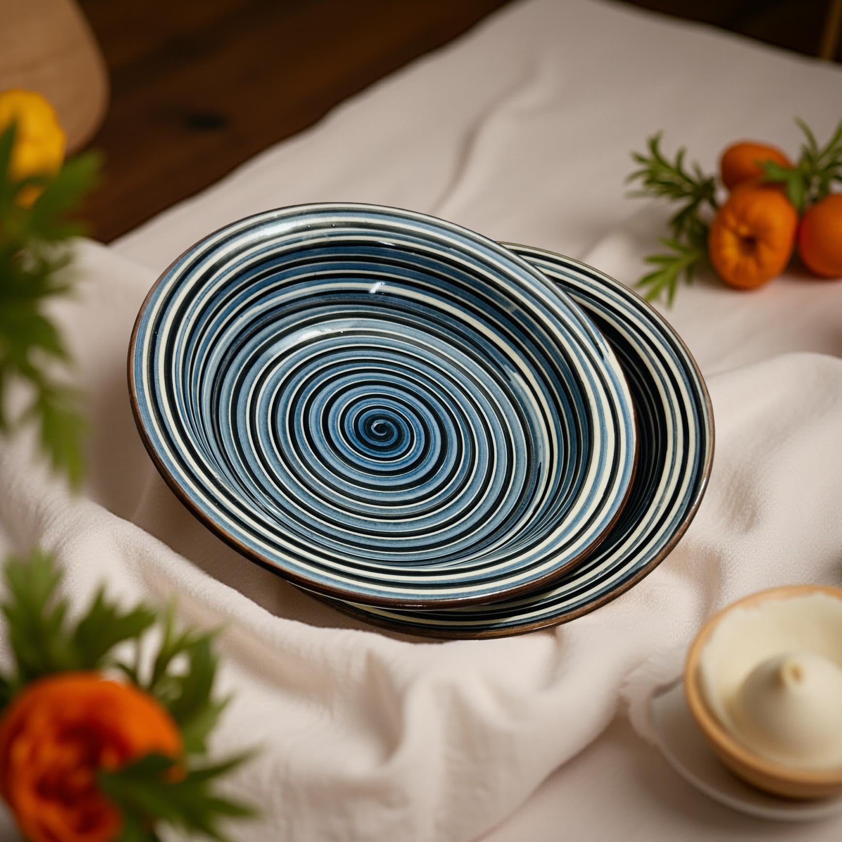 Blue Heart Ceramic Soup Plates - 2 Pack -5