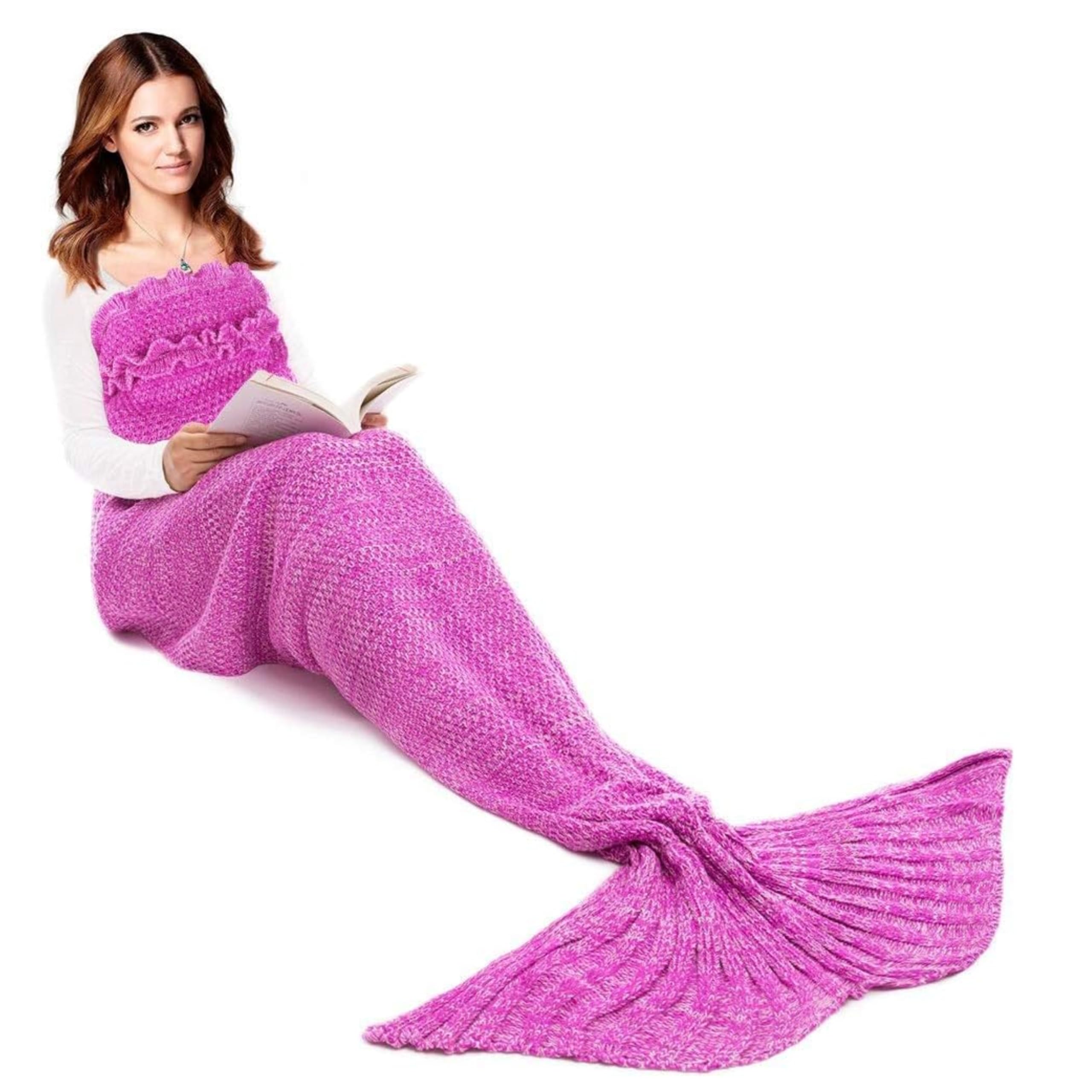 Drumstone (๐ช๐ถ๐ป๐๐ฒ๐ฟ ๐ฆ๐ฝ๐ฒ๐ฐ๐ถ๐ฎ๐น Cozy Hand-Knitted Mermaid Tail Blanket for Adults and Kids, All-Season Sleeping Bag, for Girls, Snuggly and Stylish for Bed, Couch, or Camping