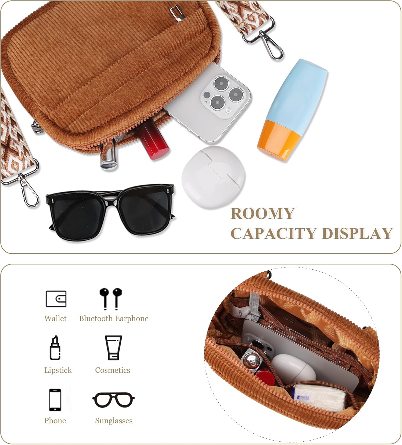MAXTOP Small Crossbody Bags for Women Belt Bag Fanny Pack with Adjustable Strap