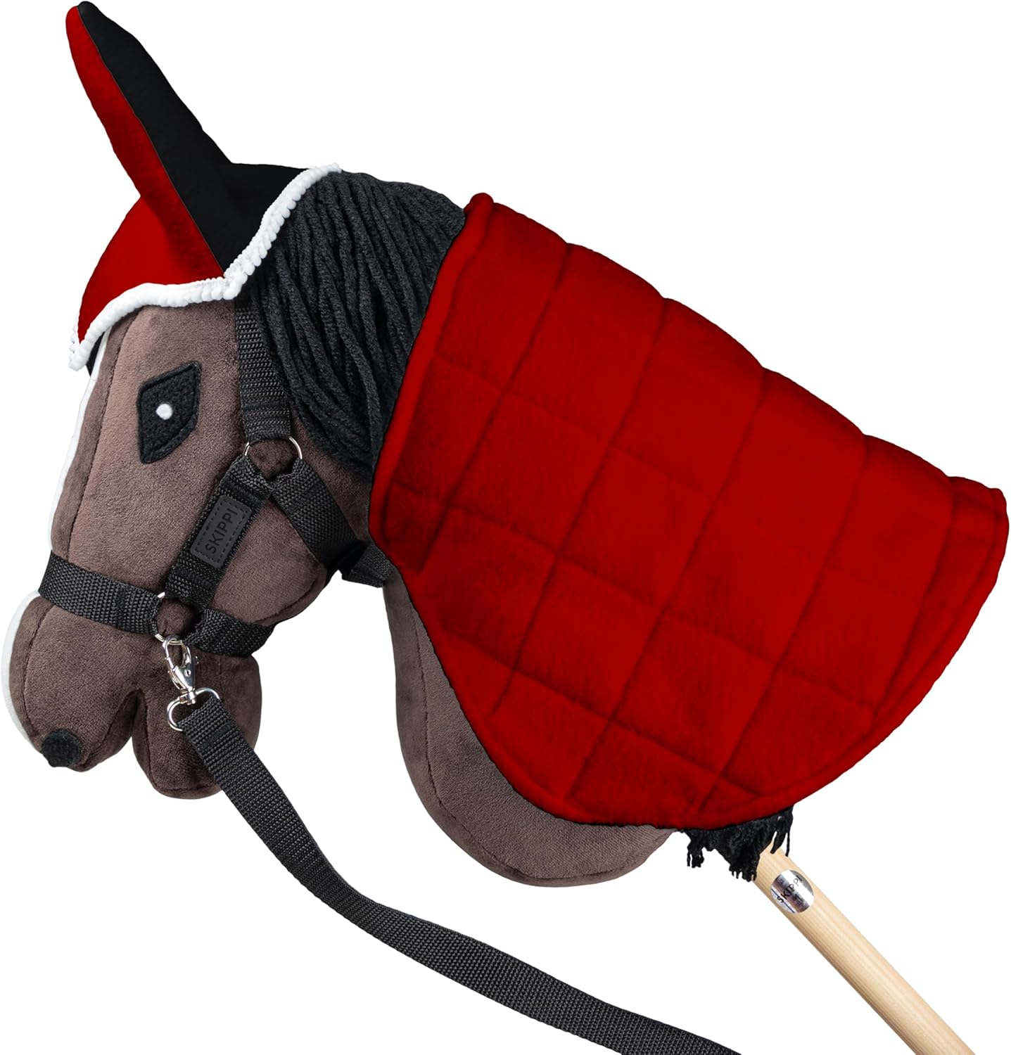 SKIPPI Hobby Horse Reversible Blanket & Fly Hood - Red & Black