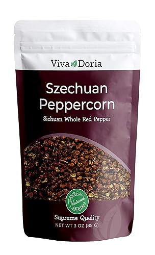 Vista 2 de Viva Doria Granos de pimienta roja Szechuan, pimienta entera de Sichuan, esterilizada al vapor, 8 oz (227 g)