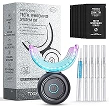 Teeth Whitening Kit for Sensitive Teeth,with 32X Waterproof LED Accelerator Light&4 Carbamide Peroxide Pen&14 Pcs Teeth Whitening Strips&1 Remineralization Pen,Tooth Whitener Professional Oral Care