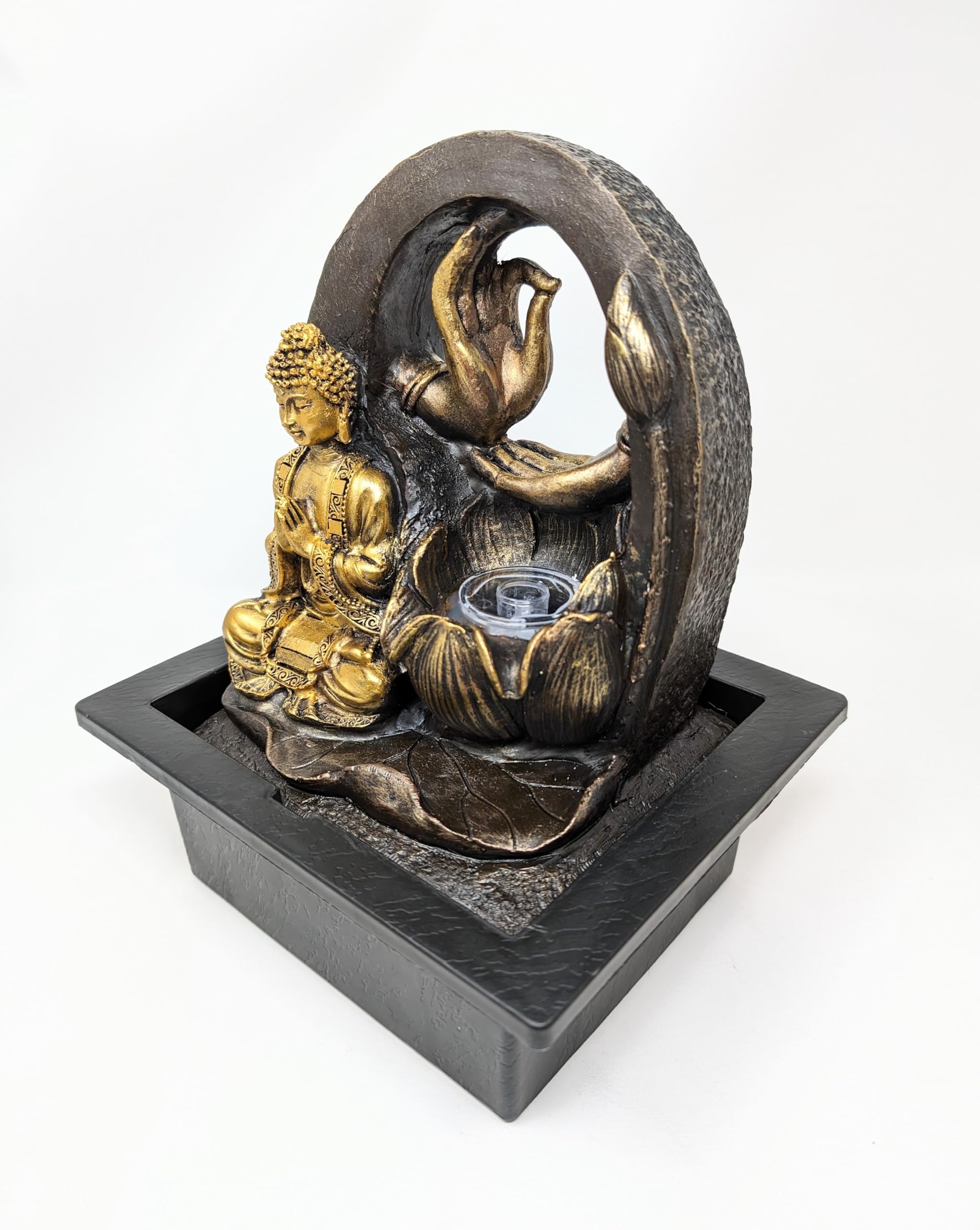 Praying Buddha Beautiful Indoor and Outdoor Water Features for the Garden: Stunning Water Fountain, Garden Fountain, and Waterfall for Your Outdoor Space JR5196 - Image 3