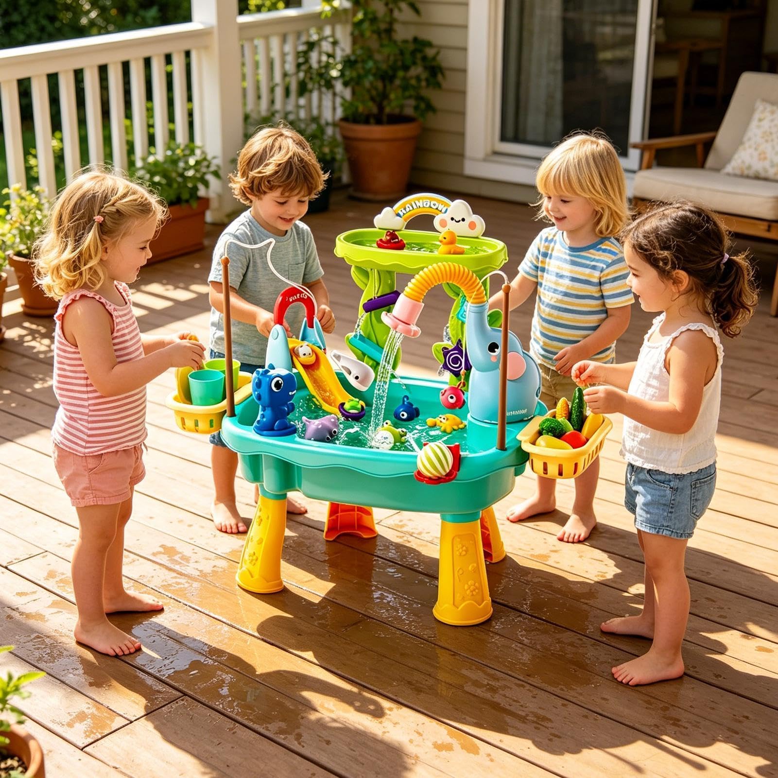 Mesa de Agua Infantil | Juguetes Veraniegos Al Aire Libre - Fregadero De Cocina,para niños y niñas jardín, Patio Trasero Playa Camping guardería hogar Sala de Juegos Vacaciones