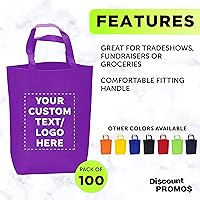 Vista 2 de DISCOUNT PROMOS Bolsa de mano grande reutilizable y resistente, bolsa de compras para la playa, - Personalizado - Morado