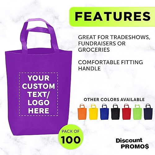 Miniatura 2 de DISCOUNT PROMOS Bolsa de mano grande reutilizable y resistente, bolsa de compras para la playa, - Personalizado - Morado