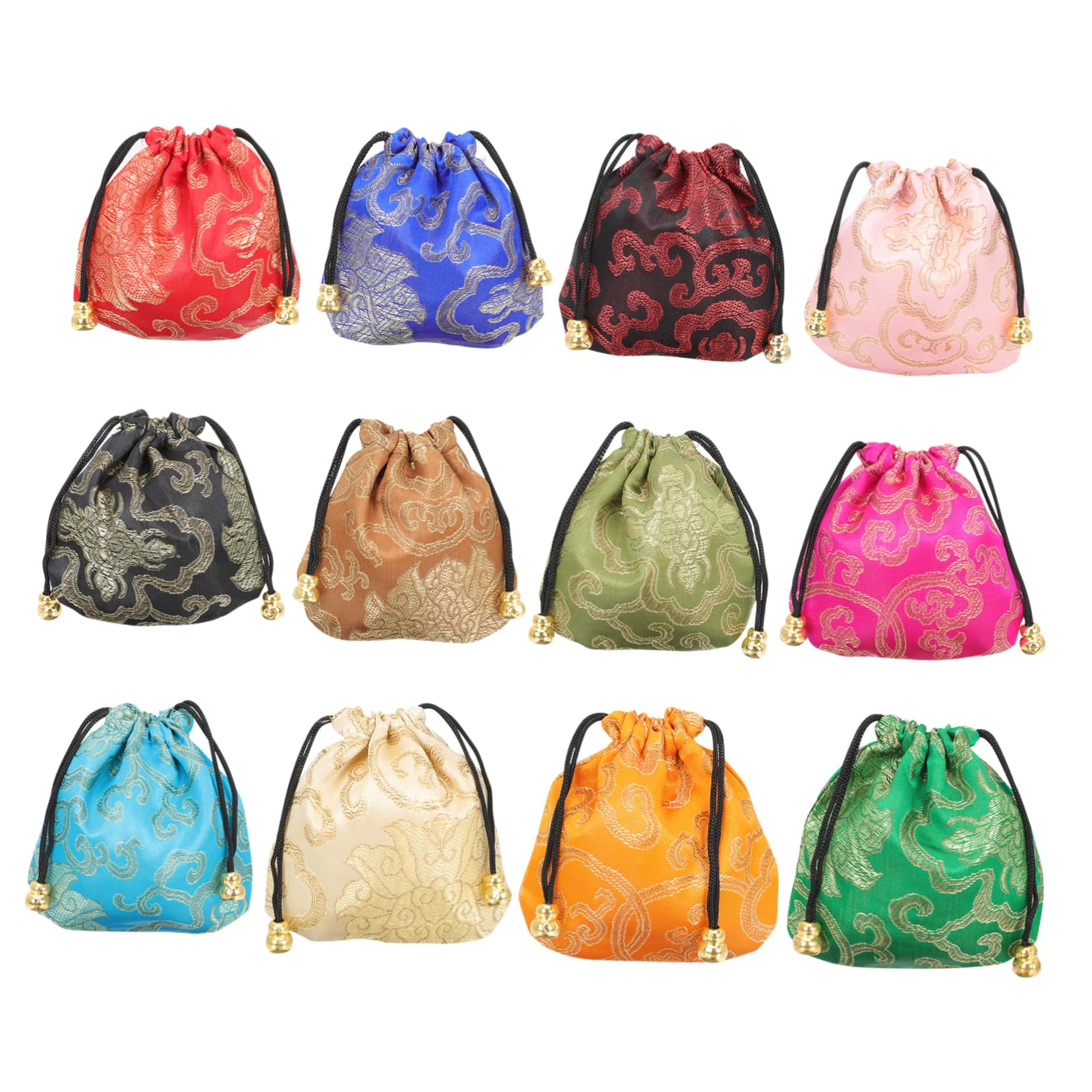 24 pièces sac à bijoux bijoux cordon pochette à bijoux collier étui de voyage pochette à bijoux cordon sacs cadeaux bijoux de voyage petits sacs à cordon conseils petit bijoux tissu/1107