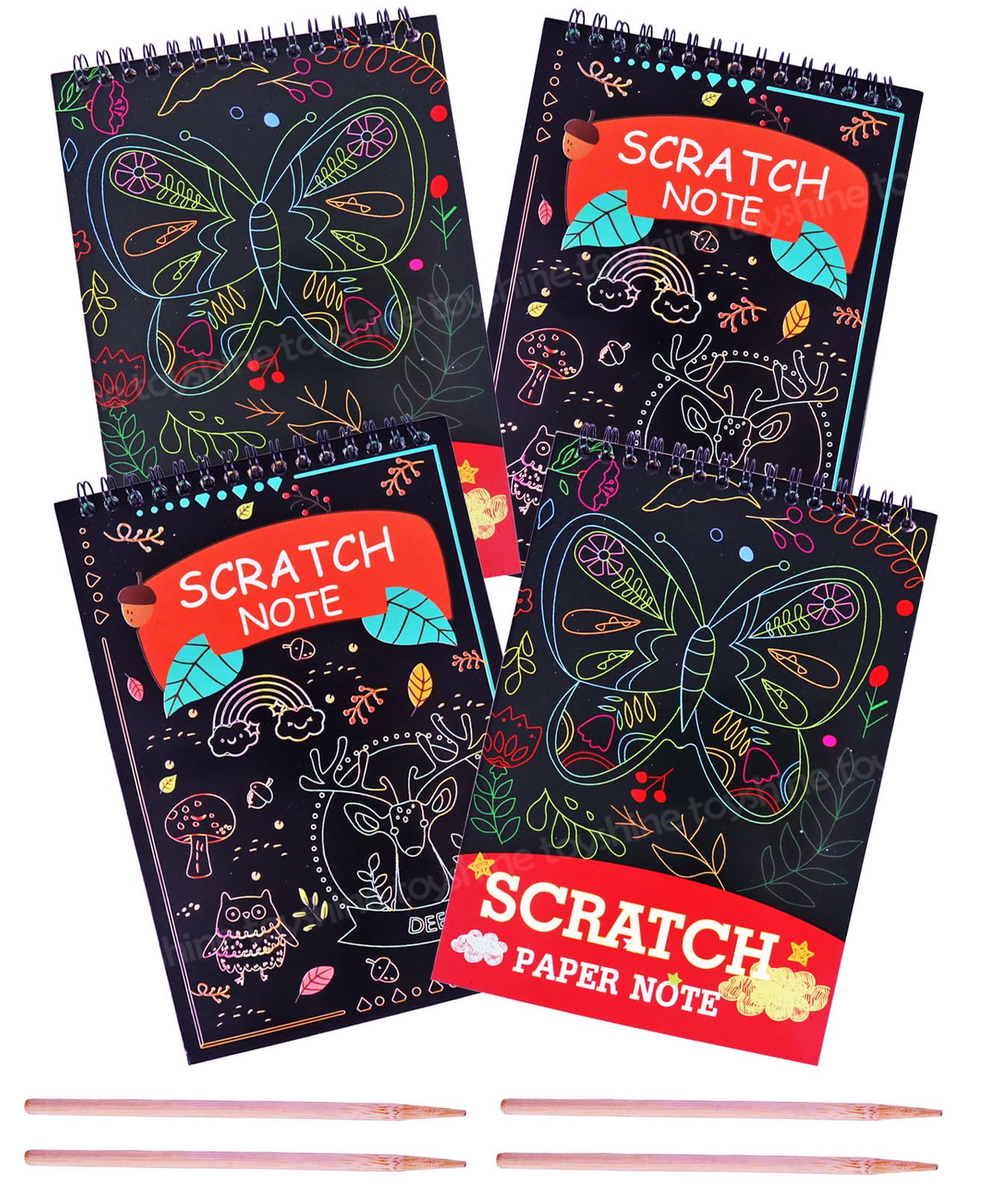 Toyshine Pack of 4 DIY Colourful Rainbow Art A5 Size Magic Scratch Book For Kids Birthday Return Gifts Party Favors (B0D8PWY27P) Amazon Price History, Amazon Price Tracker