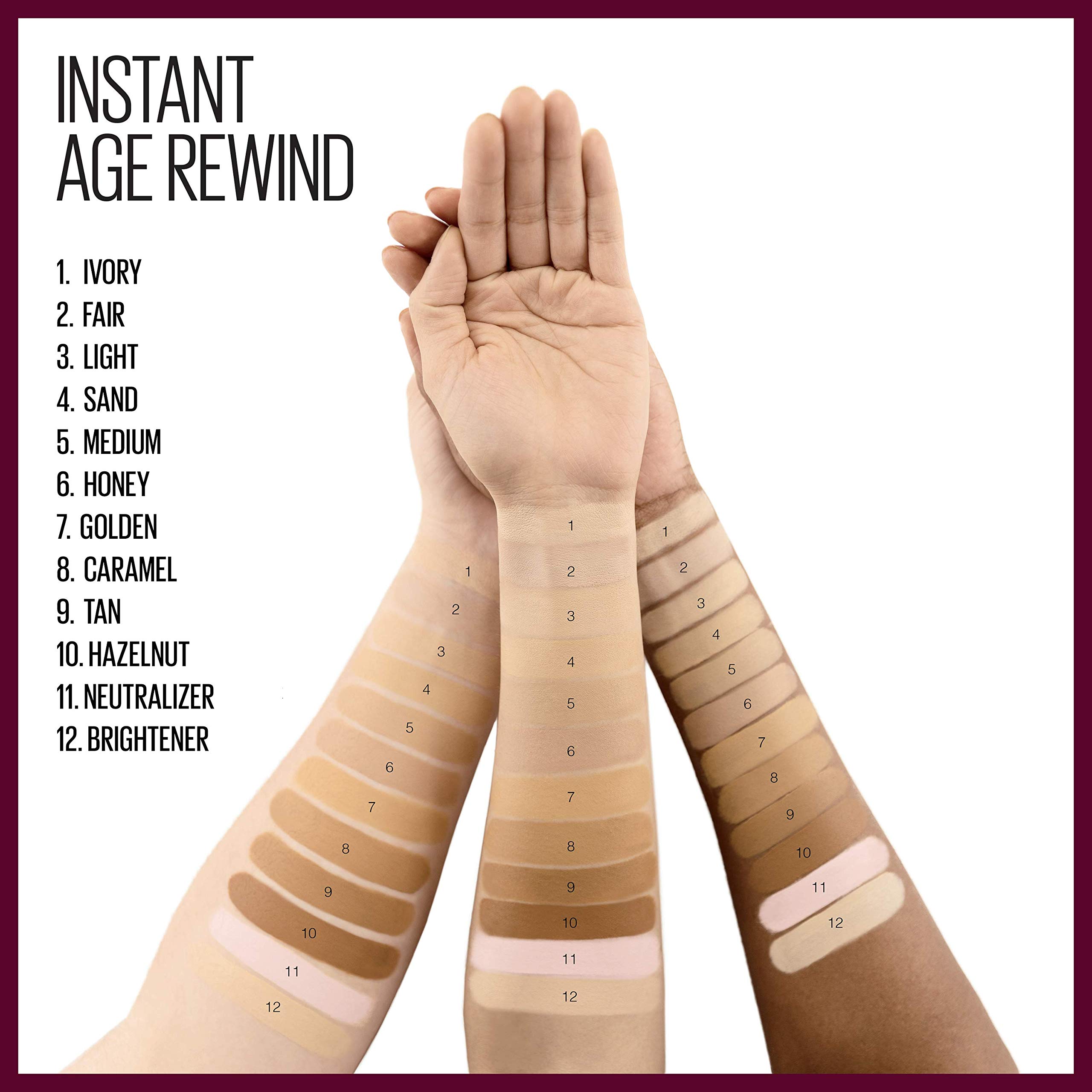 Maybelline maquillaje Instant Age, 130 MEDIUM, 2 unidades