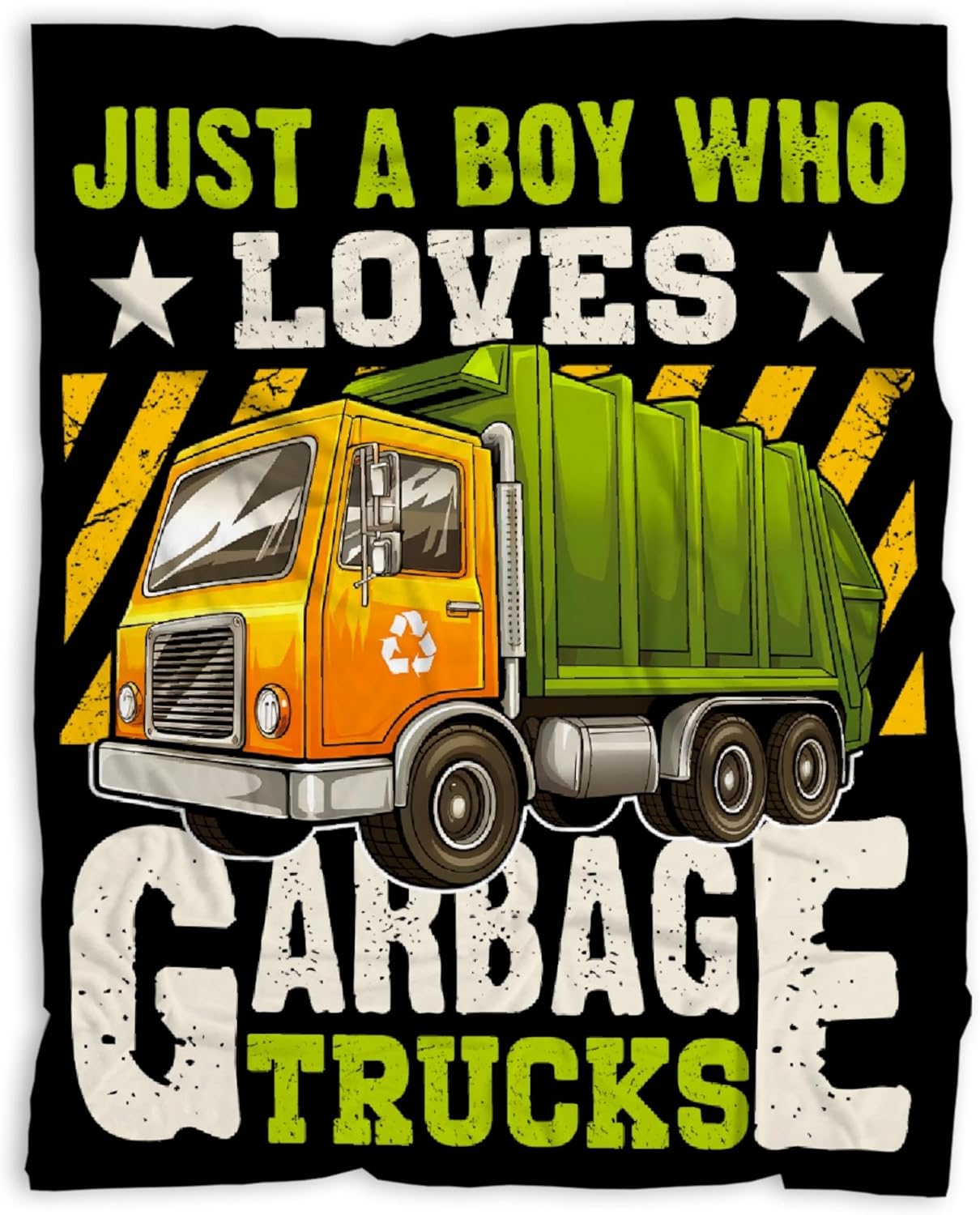 Garbage Trucks Blanket, Truck Gifts for Kids, Car Themed Flannel Blankets with Name, Soft Cozy Lightweight Throws Gifts for Truck Lovers & Boys 80x60 Inch for Adult