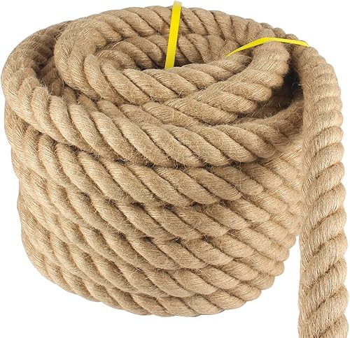 Vista 55 de Cuerda Manila de 3/4 pulgadas x 50 pies, cuerda gruesa trenzada para paisajismo, manualidades, deportes, marina, proyectos y amarres
