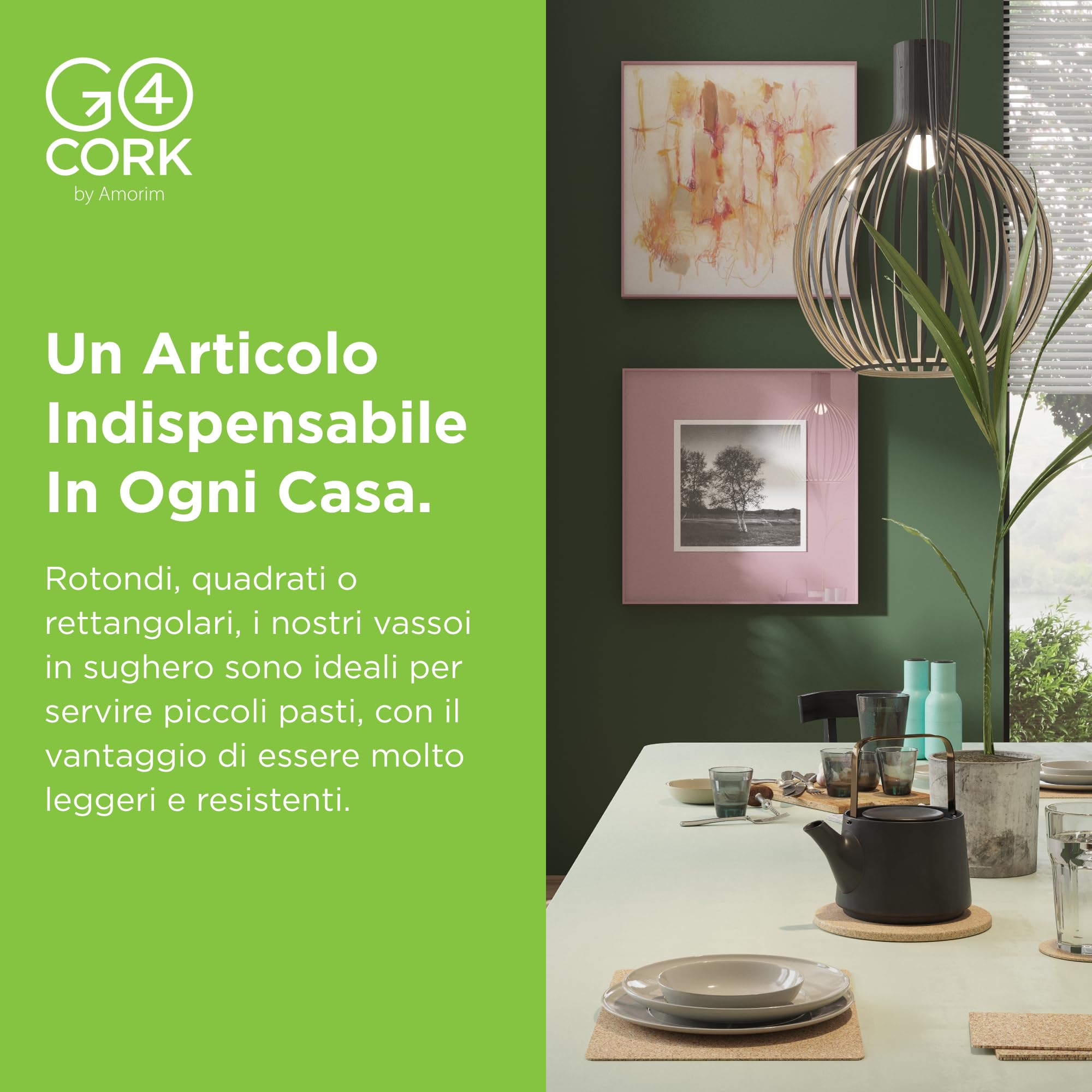 Vassoio Rotondo in Sughero Go4Cork - Diametro 300 mm (11,81") | Resistente al Calore, Riutilizzabile, Facile da Pulire | Vassoio Versatile da Portata e Decorativo