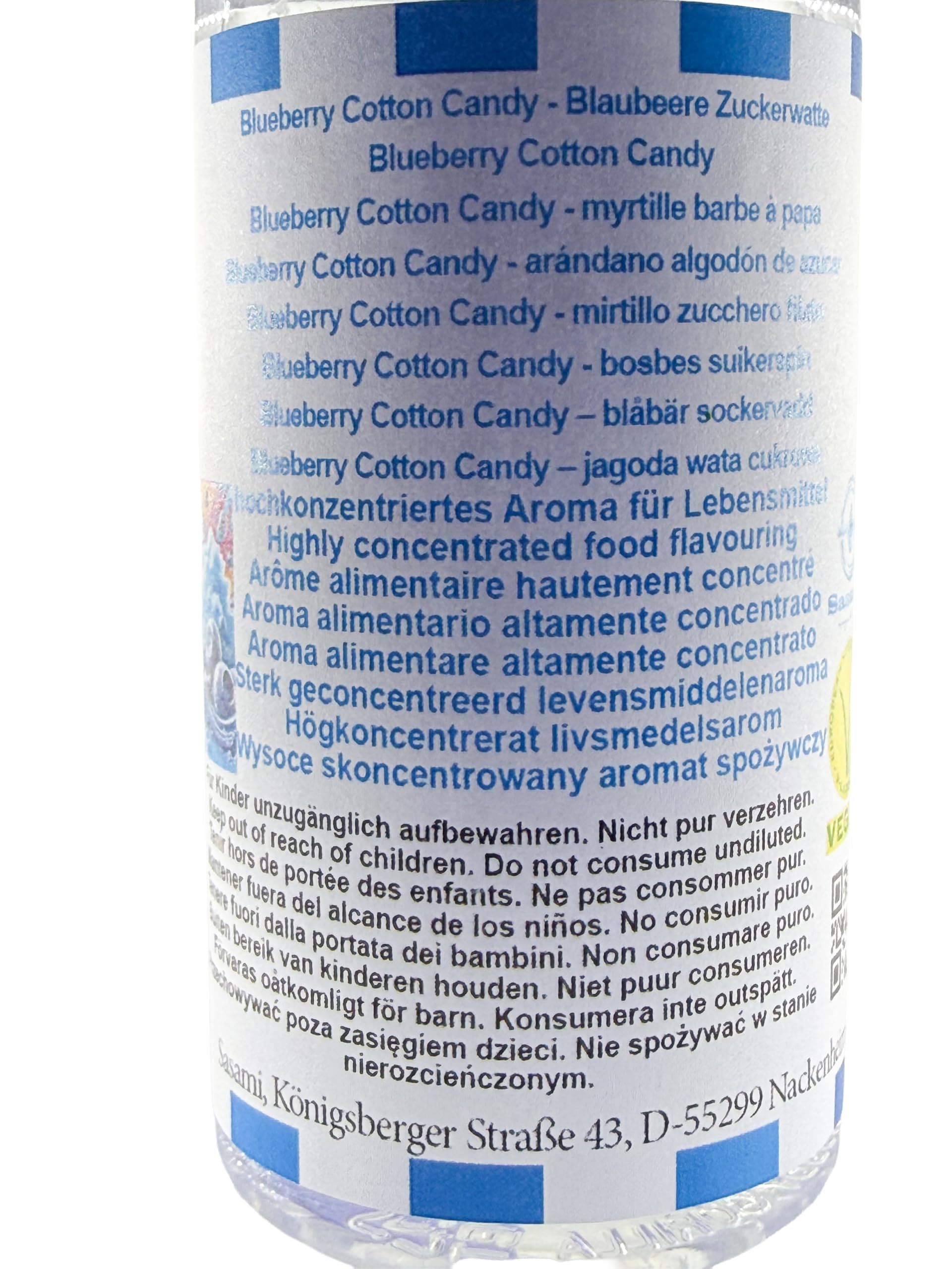 Blueberry Cotton Candy – jagoda wata cukrowa aromat koncentrat – Wegański – Sasami – 100ml