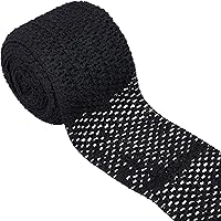 Vista 1 de GORGECRAFT Banda elástica de 5.5 yardas y 4.41 pulgadas de ancho, cinta de tela de poliéster elástica negra, diadema de ganchillo para el hogar