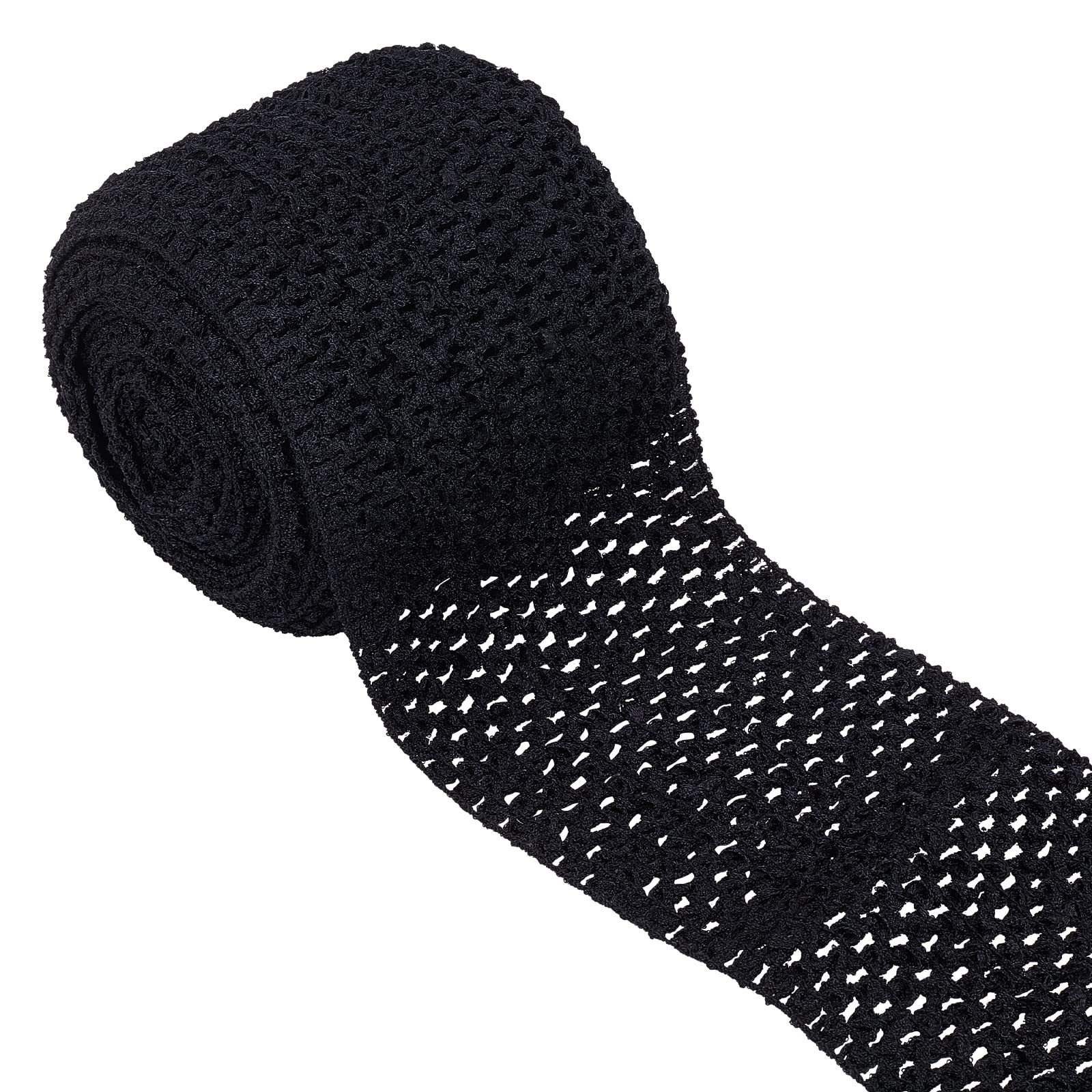 GORGECRAFT 5m 13cm Wide Elastic Band Black Stretch Polyester Fabric Ribbon Crochet Headband for Home DIY Sewing Crafts Garment Bow Stretch Knitting Hair Accessories