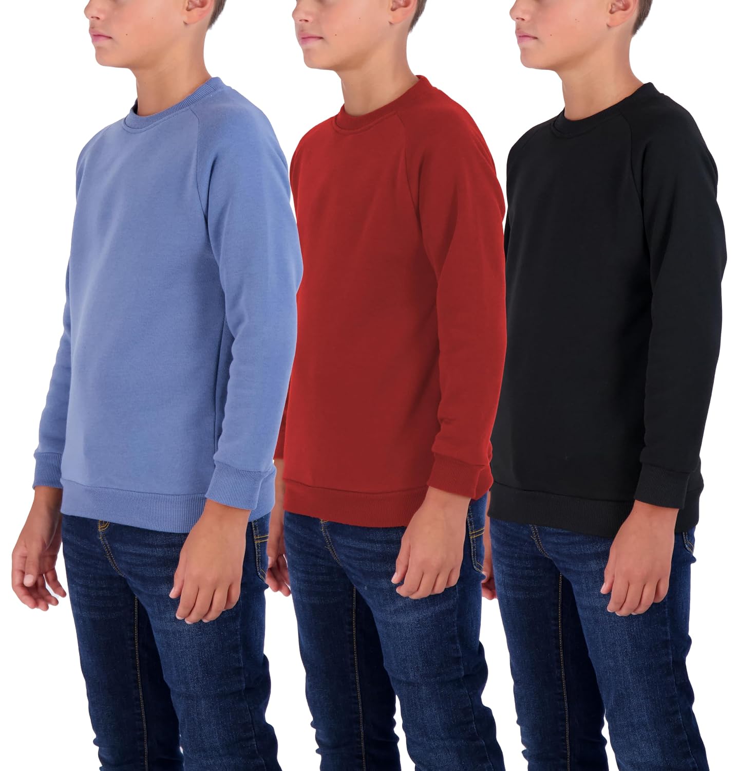 Real Essentials 3 Pack Boys' Fleece Crew Neck Long Sleeve Sweatshirt - Soft Pullover Sweaters for Youth Kids Boys & Girls,... - Review, Price and Buying Guide