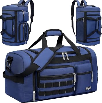Gym Bag for Men Women with Shoes Compartment 3-in-1 Sports Travel Duffel Bag Multipurpose Weekender Overnight Backpack with Wet Pocket - Navy Blue39L