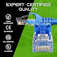 Vista 7 de GEARit Paquete de 100 cables de conexión Cat6 de 1 pie, cable Ethernet Cat 6 sin enganches, flexible y suave, serie premium, color azul