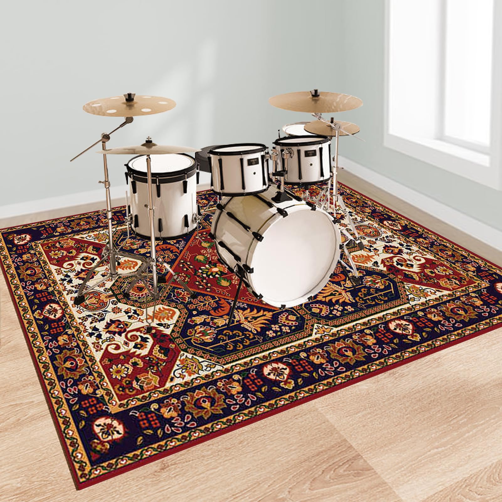 Tapis insonorisant pour Batterie électronique, Tapis de Tambour, Tapis Batterie Insonorisé pour Basse Caisse Claire, Tapis Professionnel Rectangulaire de Jazz Tapis de Batterie 120 x 80 cm