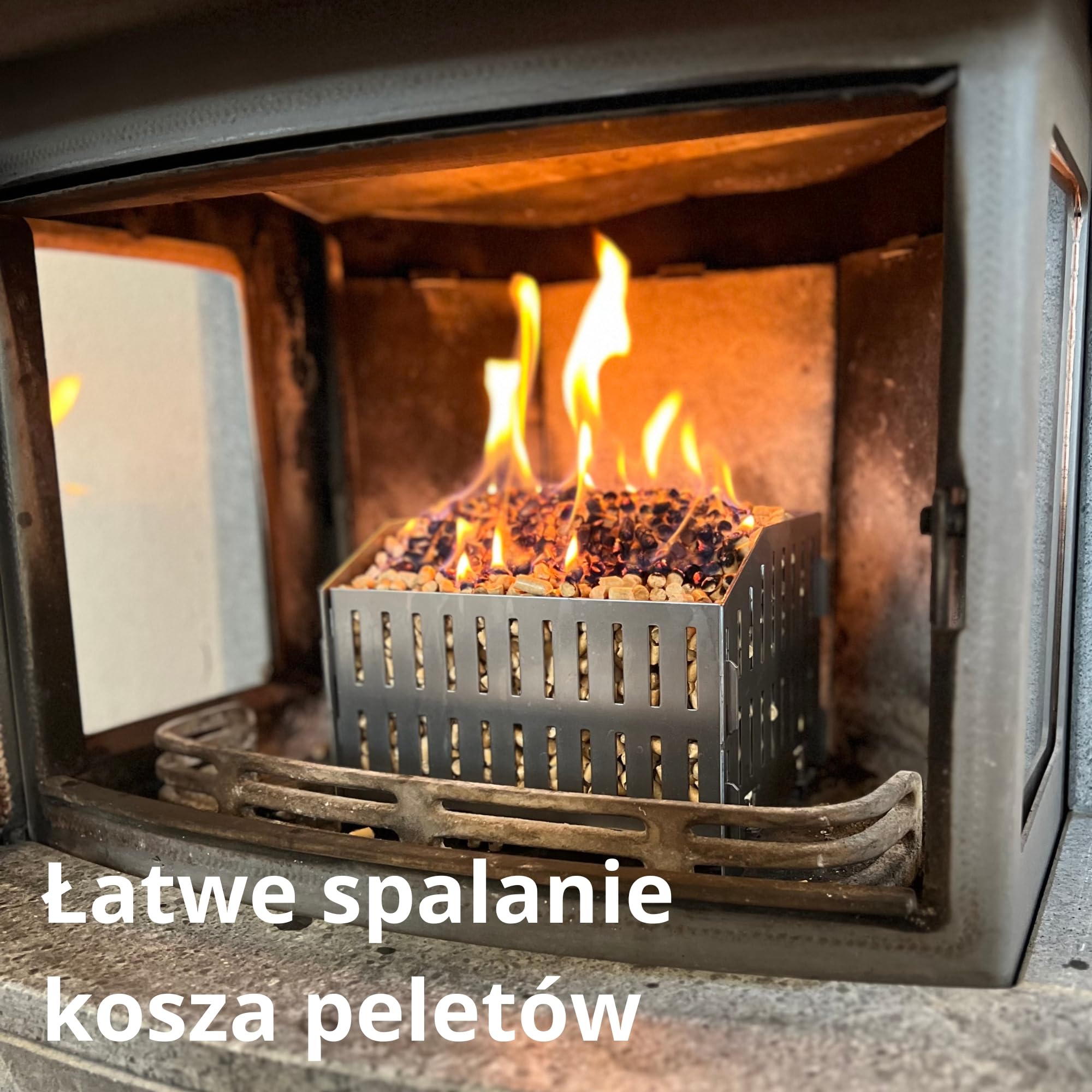 Palnik na pellet - Spalaj pellety drzewne w piecu na drewno lub otwartym kominku, szwedzka stal, 17,7 x 24,0 x 17,0 cm głębokość x szerokość x wysokość, 2kg, Kuchenka kempingowa