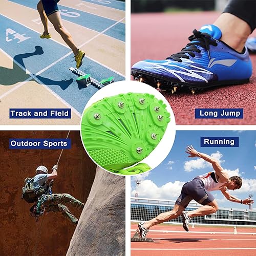 Miniatura 6 de senyouth 120 púas de acero inoxidable de 316 pulgadas con 1 llave de punta para zapatos de pista, picos de repuesto para picos de pirámide de acero